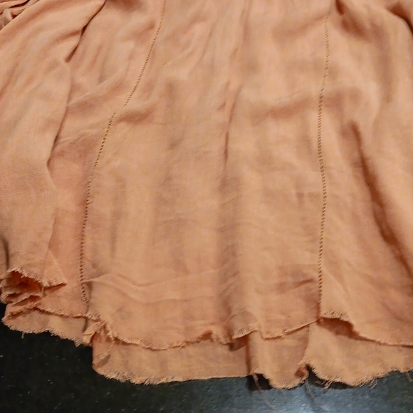 NEW Free People FP One Paige raw frayed hem mini dress Sable Sand Peach lace S - Picture 16 of 16
